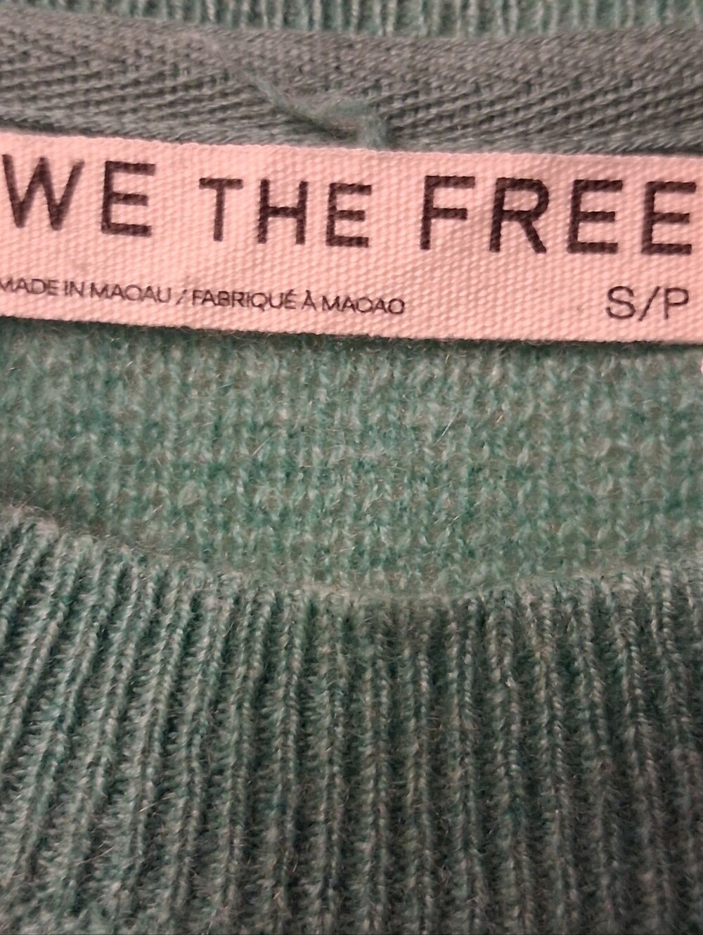 We The Free North Street Cashmere Top Size Small Venetian Green Luxury - Picture 11 of 14